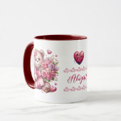 Mug Saint Valentin Amour Rose Ours (Devant gauche)
