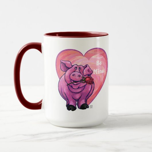 Mug Saint Valentin au cochon (Gauche)