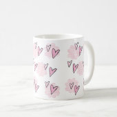 Mug Saint-Valentin aux coeurs roses (Devant droit)
