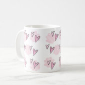 Mug Saint-Valentin aux coeurs roses (Devant gauche)