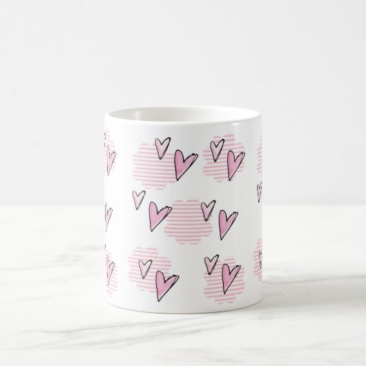 Mug Saint-Valentin aux coeurs roses (Centre)