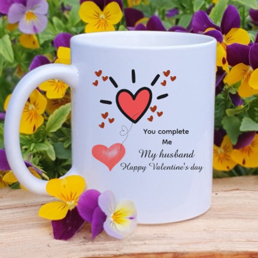 Mug Saint-Valentin avec un cœur personnalisé rempli