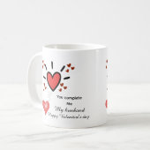 Mug Saint-Valentin avec un cœur personnalisé rempli (Devant gauche)