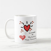 Mug Saint-Valentin avec un cœur personnalisé rempli (Gauche)