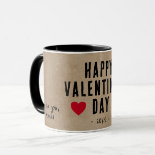 Mug Saint Valentin Bonne Fête Petit Ami Cœurs Rouges R