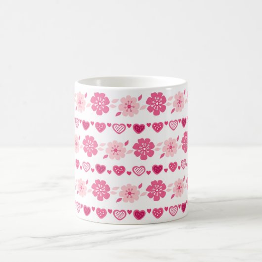 Mug Saint Valentin Candy Hearts Fleurs Motif (Centre)