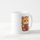 Mug Saint Valentin Chat : Cute Kitty avec un coeur (Devant droit)