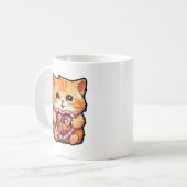 Mug Saint Valentin Chat : Cute Kitty avec un coeur (Devant gauche)