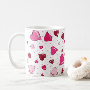 Mug Saint-Valentin Chérie Coeurs Roses Rouges Pointe