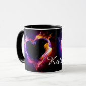 Mug Saint-Valentin Coeur arc-en-ciel Personnalisé nom  (Devant gauche)