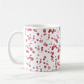 Mug Saint-Valentin, coeur rouge avec des noms (Gauche)