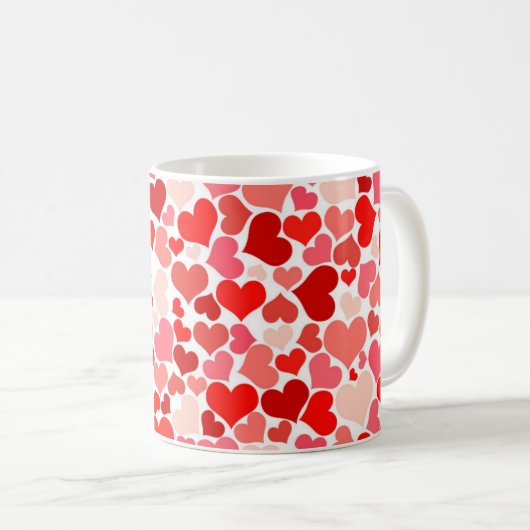 Mug Saint Valentin - Coeurs (Devant droit)