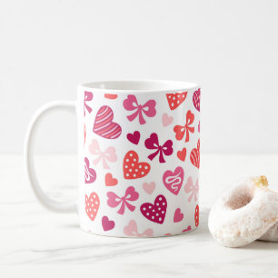 Mug Saint Valentin Coeurs bonbons Pink Ribbons Bows