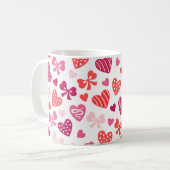 Mug Saint Valentin Coeurs bonbons Pink Ribbons Bows (Devant gauche)
