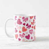 Mug Saint Valentin Coeurs bonbons Pink Ribbons Bows (Gauche)