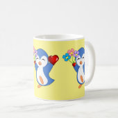 Mug Saint-Valentin Coeurs de pingouins (Devant droit)