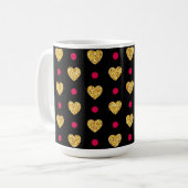 Mug Saint Valentin Coeurs d'or Motif-23655 (Devant gauche)
