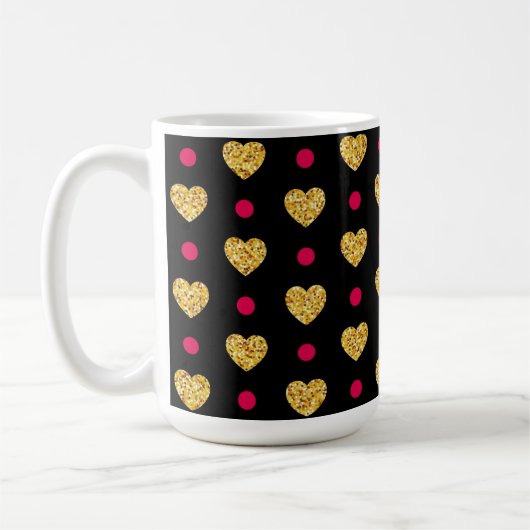 Mug Saint Valentin Coeurs d'or Motif-23655 (Gauche)