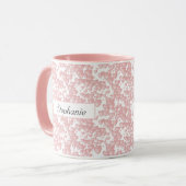 Mug Saint-Valentin Coeurs flottantes roses Nom du Moti (Devant gauche)