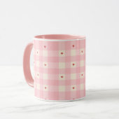 Mug Saint-Valentin Cœurs Gingham Rose (Devant gauche)