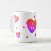Mug Saint-Valentin Coeurs mignons Couple Couple sur me (Devant gauche)