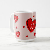 Mug Saint Valentin Coeurs mignons Couple Couple's Rose (Devant gauche)