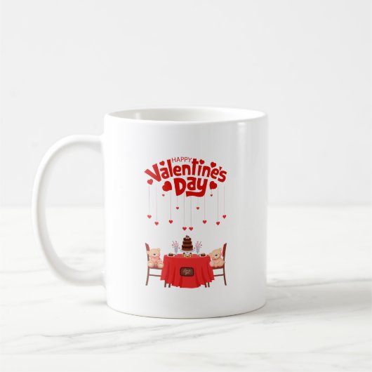 Mug Saint Valentin Coeurs mignons Sucres Nounours (Gauche)