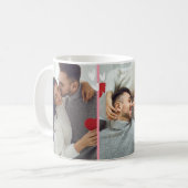 Mug Saint Valentin Coeurs rose et rouge photo du coupl (Devant gauche)