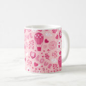 Mug Saint Valentin Coeurs roses Aimer Fleurs d'ours (Devant droit)