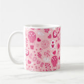 Mug Saint Valentin Coeurs roses Aimer Fleurs d'ours (Gauche)
