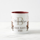 Mug Saint-Valentin Couple d'hiboux mignons Proposition (Centre)