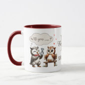 Mug Saint-Valentin Couple d'hiboux mignons Proposition (Gauche)