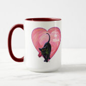 Mug Saint-Valentin de chat noir (Gauche)