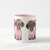 Mug Saint-Valentin de chiens saucisses (Centre)