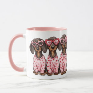 Mug Saint-Valentin de chiens saucisses