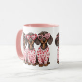 Mug Saint-Valentin de chiens saucisses (Devant gauche)