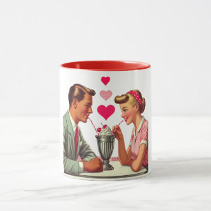 Mug Saint-Valentin de magasin de malt vintage/retro de