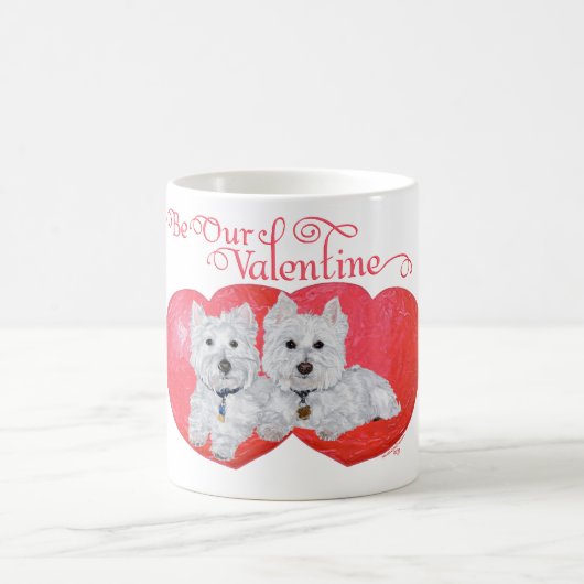 Mug Saint-Valentin des West Highland White Terriers (Centre)