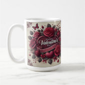 Mug Saint Valentin Design avec Roses et coeur (Gauche)