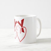 Mug Saint Valentin deux mignons coeurs rouges amour (Devant droit)