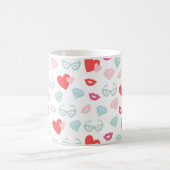 Mug Saint Valentin Diamants Coeurs Baisers Rose (Centre)