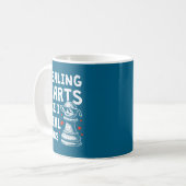 Mug Saint valentin drôle d'échecs volant cœur comme (Devant gauche)