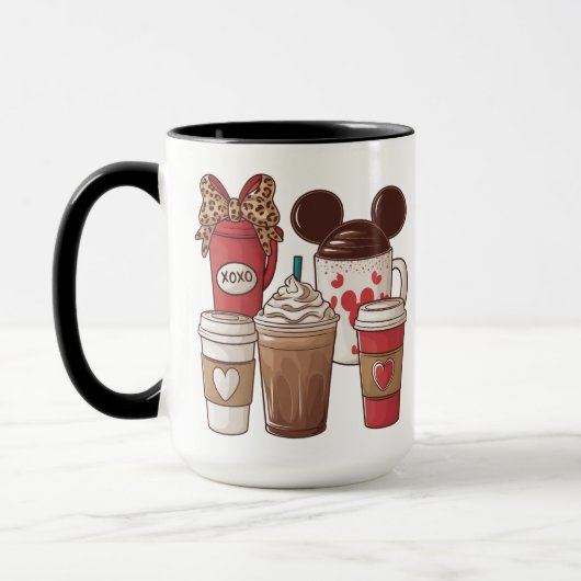 Mug Saint-Valentin Drôle Latte Amoureux du café  (Gauche)