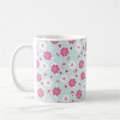Mug Saint Valentin Fleurs Coeurs rose (Gauche)