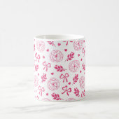 Mug Saint Valentin Fleurs Ruban Coeurs rose (Centre)