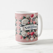 Mug Saint Valentin Floral Coeur Design (Devant droit)