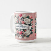 Mug Saint Valentin Floral Coeur Design (Devant gauche)