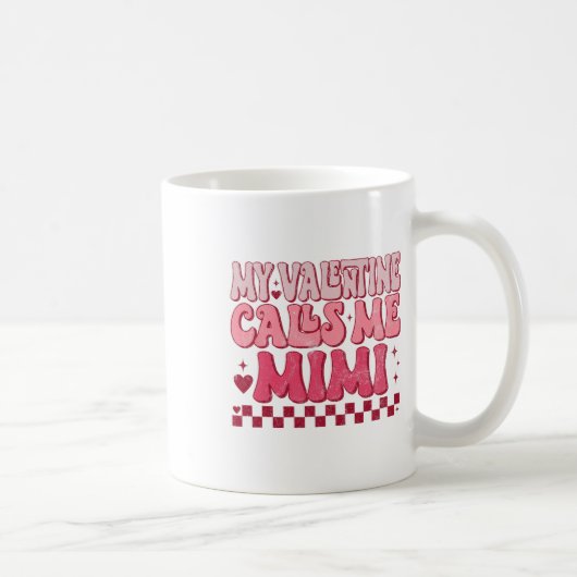 Mug Saint-Valentin Groovy Mon Valentin M'appelle Mimi (Droite)