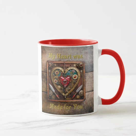 Mug Saint-Valentin Guerrier Steampunk Rubis Et Poignar (Droite)