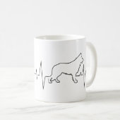 Mug Saint Valentin Heartbeat mignon berger allemand Co (Devant droit)
